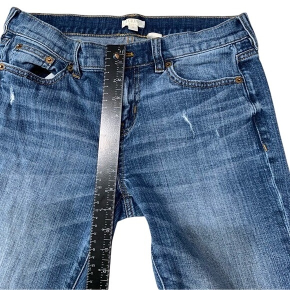 J. Crew Stretch Denim Jeans Distressed Blue Wash Comfort Casual Womens Size 26 - Picture 7 of 10